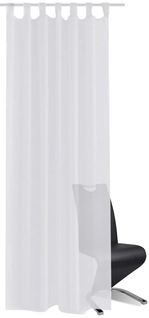 Λευκή ημιδιαφανής κουρτίνα 140 x 175 cm 2 τμχ
