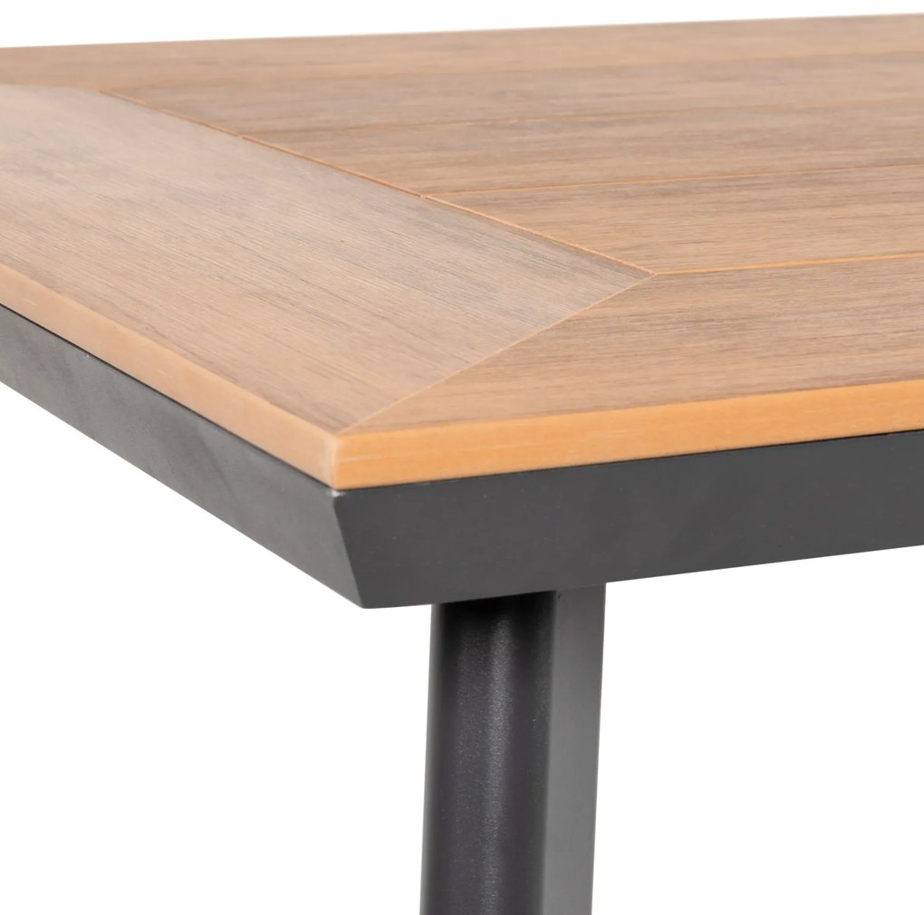 Τραπέζι Κήπου ArteLibre EPUPA Μαύρο/Καρυδί Αλουμίνιο/Ξύλο 160x90x73cm