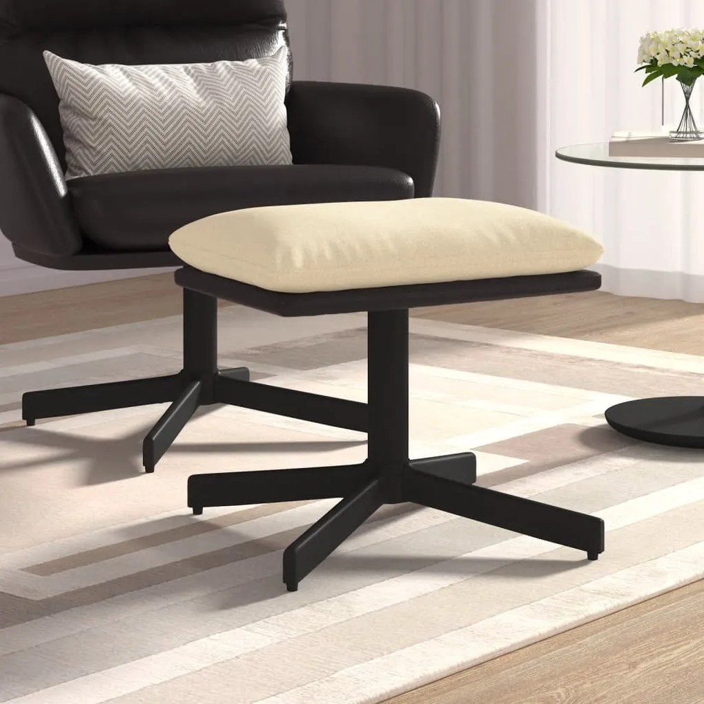 vidaXL Υποπόδιο Κρεμ 60x60x36 εκ. Ύφασμα & Συνθετικό Δέρμα
