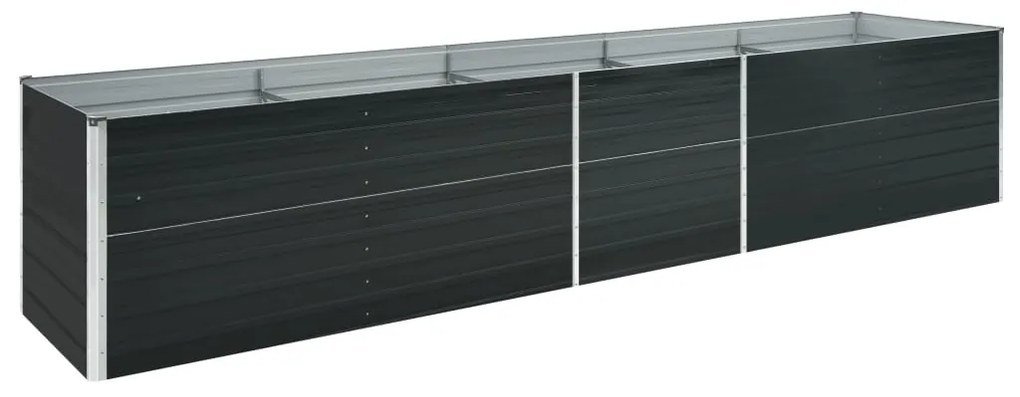 vidaXL Ζαρντινιέρα Υπερυψωμένη Ανθρακί 400x80x77 εκ. Γαλβαν. Χάλυβας