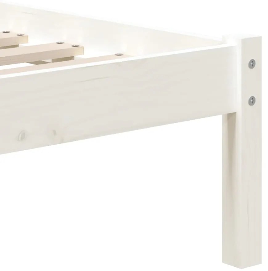 vidaXL Πλαίσιο Κρεβατιού Λευκό 90 x 190 εκ. Μασίφ Ξύλο Single