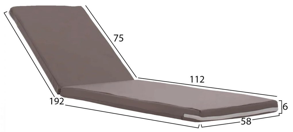 ΜΑΞΙΛΑΡΙ ΞΑΠΛΩΣΤΡΑΣ POLYESTER CHIOS ΓΚΡΙ HM11234.10P 192x58x6 εκ.