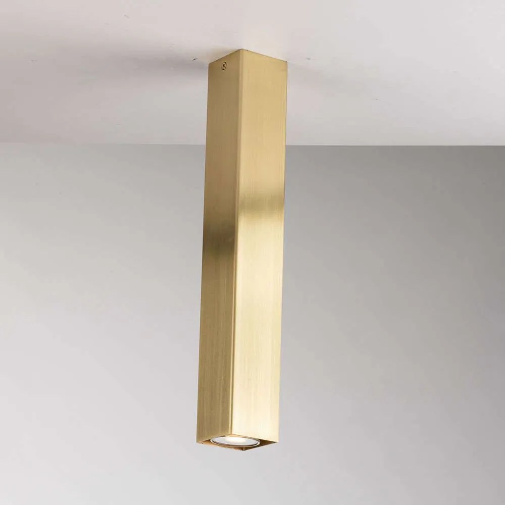 Φωτιστικό Οροφής - Πλαφονιέρα Fluke I-FLUKE-PLQ40 ORO 1xGU10 6x6x40cm Gold Luce Ambiente Design Metal