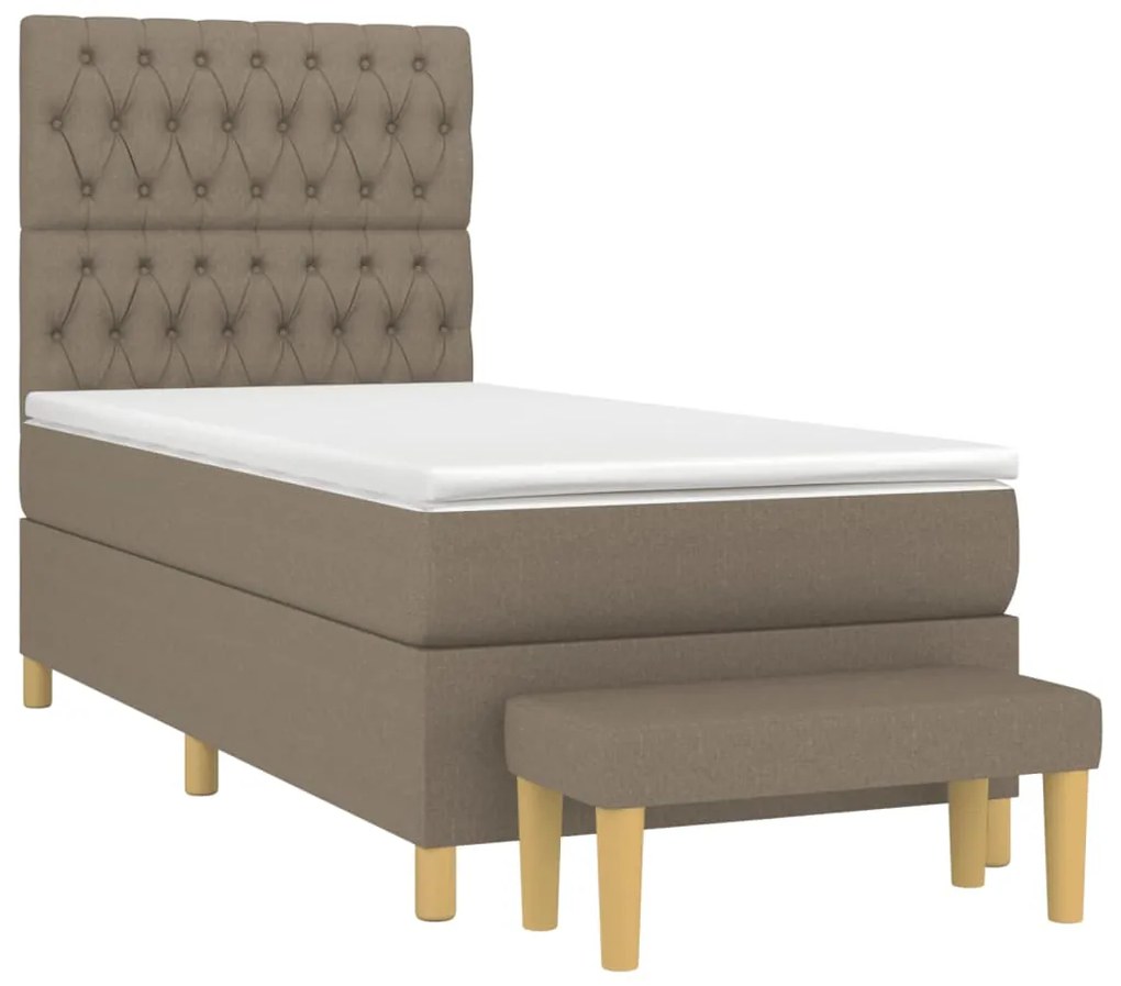 ΚΡΕΒΑΤΙ BOXSPRING ΜΕ ΣΤΡΩΜΑ TAUPE 90X190 ΕΚ.ΥΦΑΣΜΑΤΙΝΟ 3137361