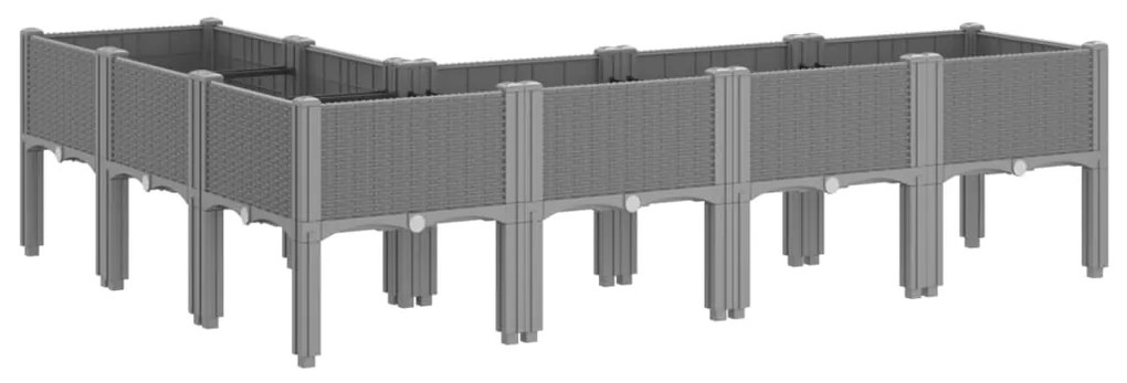 vidaXL Ζαρντινιέρα Κήπου με Πόδια Αν. Γκρι 160x120x42 εκ. Πολυπροπ.