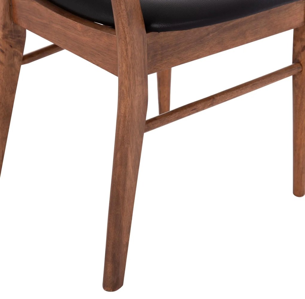 Καρέκλα Τραπεζαρίας SEKOR σε Καρυδί RUBBERWOOD - Μαύρο PU 51x48x79Υεκ. 2αδα 51x48x79 εκ.