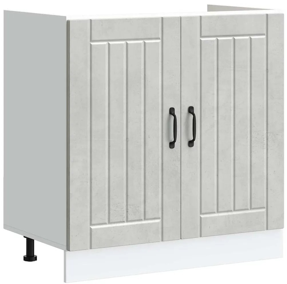 vidaXL Ντουλάπα Κουζίνας με αποθήκευση 2 pcs Γκρι 80 x 46 x 81.5 εκ
