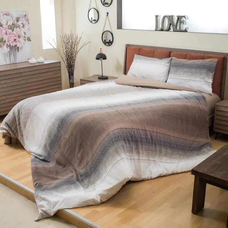 Art 252 Σέτ σεντόνια Υ/Δ &amp; 2 Μαξιλαροθήκες Φανέλλα BEAUTY HOME FL