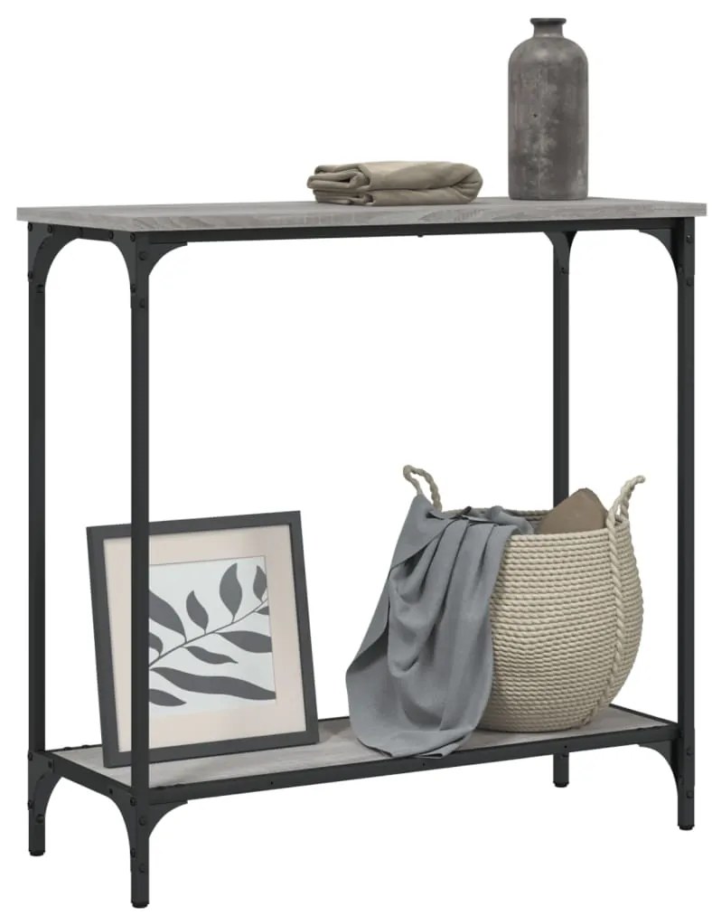 vidaXL Τραπέζι Κονσόλα Γκρι Sonoma 75 x 30,5 x 75 εκ. Επεξεργ. Ξύλο