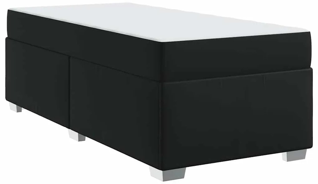 vidaXL Σκελετός Κρεβατιού Μαύρο 90 x 200 cm Τεχνητό δέρμα