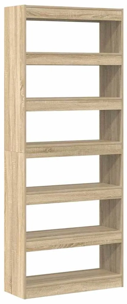 vidaXL Βιβλιοθήκη Δρύς Sonoma 80 x 30 x 198 εκ Επεξεργασμένο ξύλο