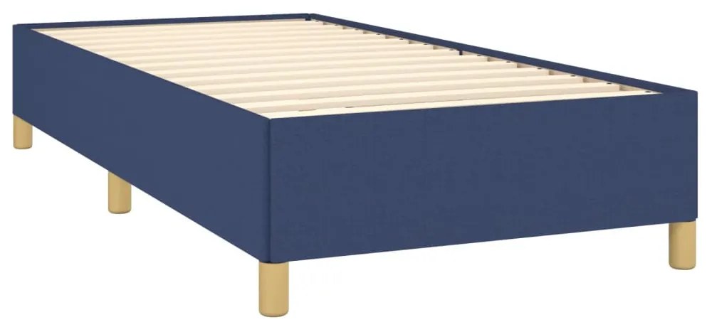 Κρεβάτι Boxspring με Στρώμα Μπλε 90x190 εκ.Υφασμάτινο - Μπλε