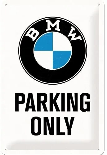 Μεταλλική πινακίδα BMW - Parking Only White