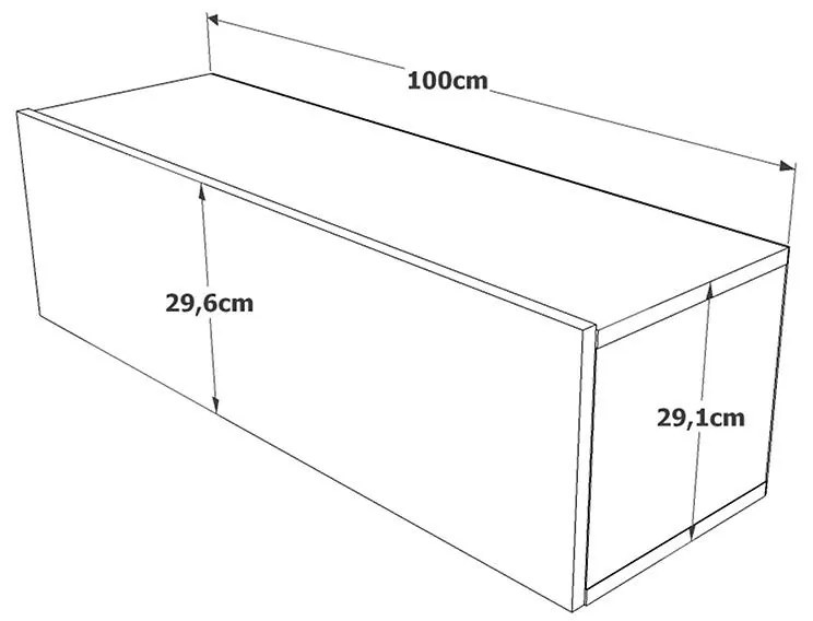 Έπιπλο τηλεόρασης επιτοίχιο Serit sonoma 100x31.6x29.6εκ 100x31.6x29.6 εκ.