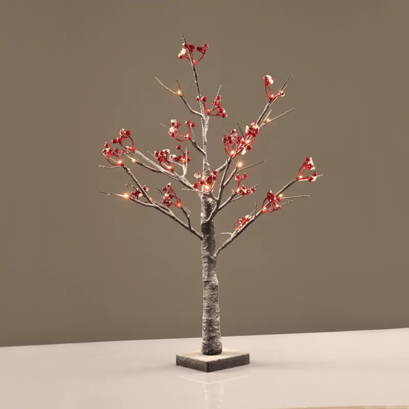 "SNOW RED BERRY TREE" 24 WW LED ΛΑΜΠΑΚ.ΑΝΤΑΠΤ.(24VDC) IP44 10X10X60CM 3M KΑΦΕ ΚΑΛ. ΤΡΟΦ. ACA X1024143