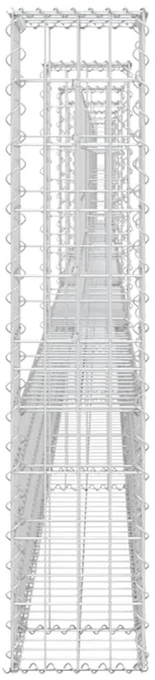 vidaXL Συρματοκιβώτιο σε U Σχήμα με 7 Στύλους 740x20x100 εκ Σιδερένιο