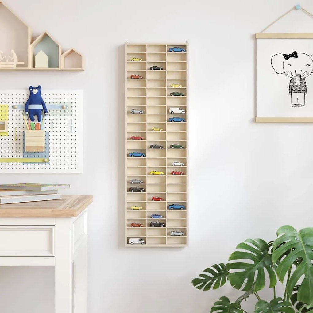 vidaXL Κάθετο Εκθετήριο Τοίχου με ράφι Επιτοίχιο Μπεζ 30 x 4,5 x 96 cm