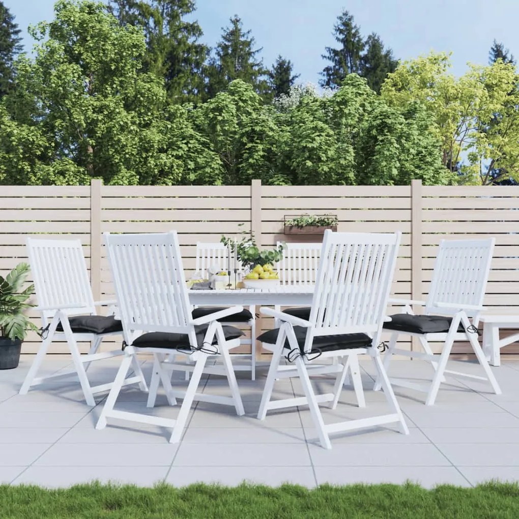 vidaXL Μαξιλάρια Καρέκλας Κήπου 6 τεμ. Μαύρα 50x50x7 εκ. Oxford Ύφασμα