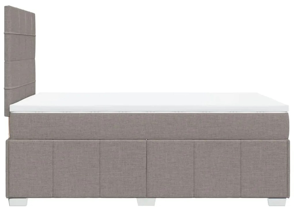 Κρεβάτι Boxspring με Στρώμα Taupe 120x190 εκ. Υφασμάτινο - Μπεζ-Γκρι