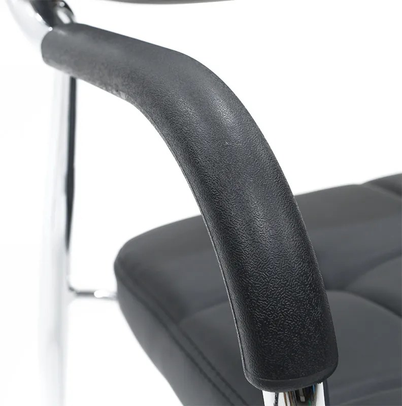 Καρέκλα επισκέπτη Florida pakoworld PU μαύρο-πόδι χρωμίου - Τεχνόδερμα - 217-000032