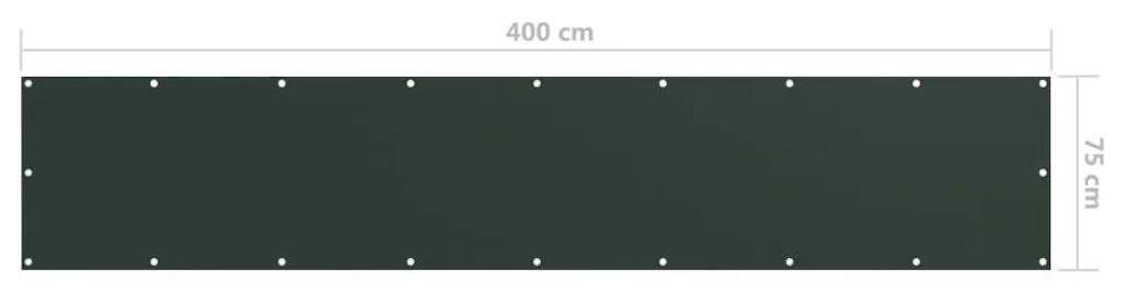 Διαχωριστικό Βεράντας Σκούρο Πράσινο 75x400 εκ. Ύφασμα Oxford - Πράσινο