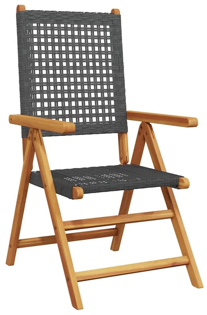 vidaXL Σέτ φαγητού για κήπο 5 pcs Μαύρο Στερεό Ξύλο Ακακίας