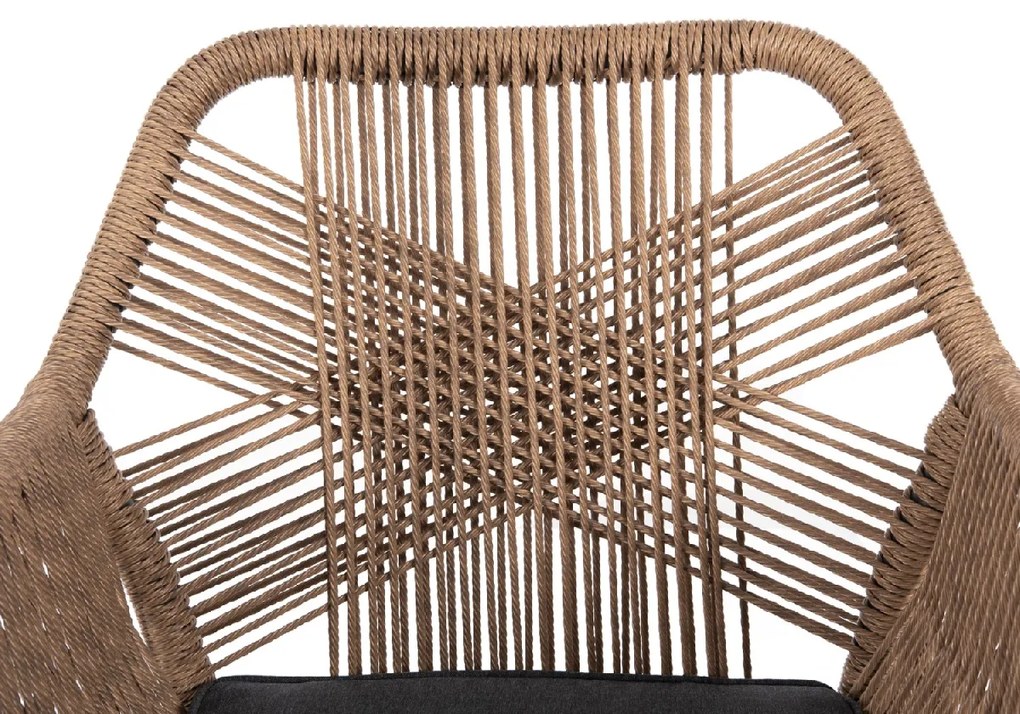 ΠΟΛΥΘΡΟΝΑ TOPIN HM6048.03 ΑΛΟΥΜΙΝΙΟ ΑΝΘΡΑΚΙ-P.E. RATTAN ΜΠΕΖ-ΜΑΞΙΛΑΡΙ ΑΝΘΡΑΚΙ