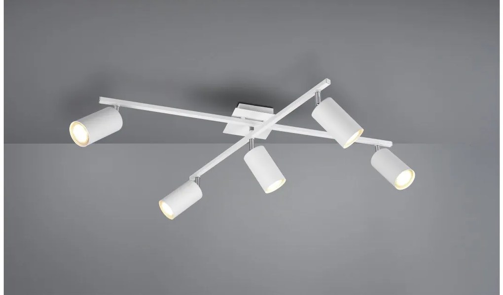 Σποτ Φωτιστικό Οροφής 5xGU10 Κινητό Marley Trio Lighting-612400501-Λευκό 612400501