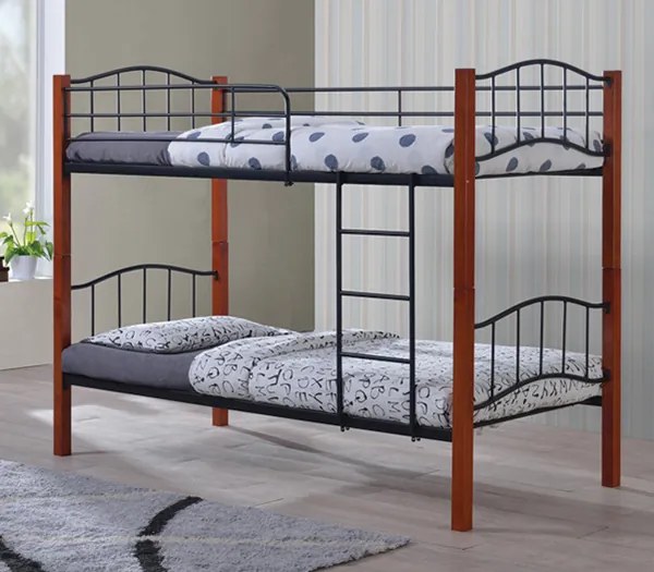 Κουκέτα PALOMA Μαύρο/Καρυδί Μέταλλο/Ξύλο 97x210x150 (Στρώμα 90x200)cm
