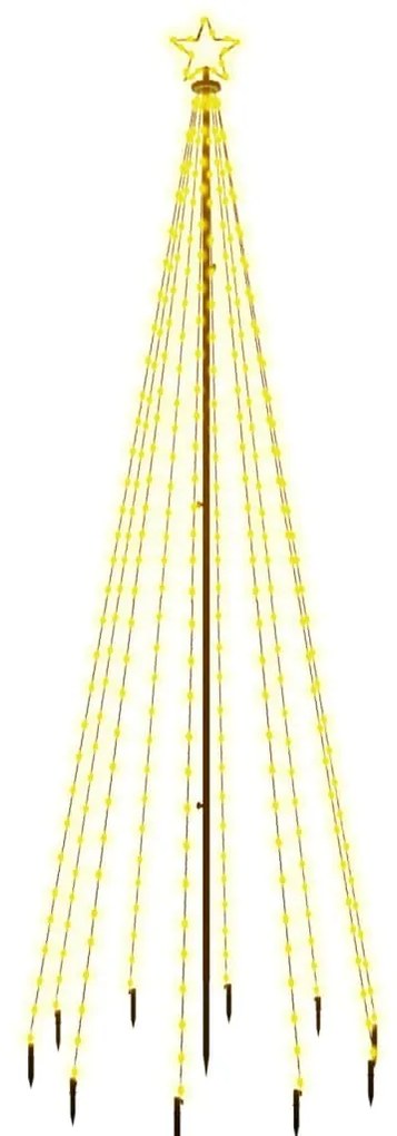 vidaXL Χριστουγεννιάτικο Δέντρο με Ακίδα 310 LED Θερμό Λευκό 300 εκ.