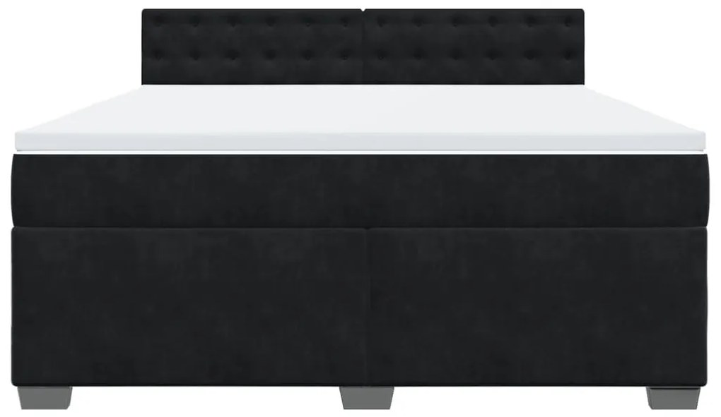 vidaXL Κρεβάτι Boxspring με Στρώμα Μαύρο 180x200 εκ. Βελούδινο