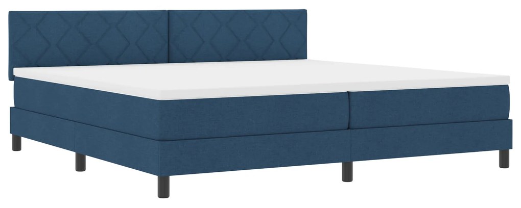 vidaXL Κρεβάτι Box Spring Με Στρώμα Μπλε 200x200 εκ. Ύφασμα