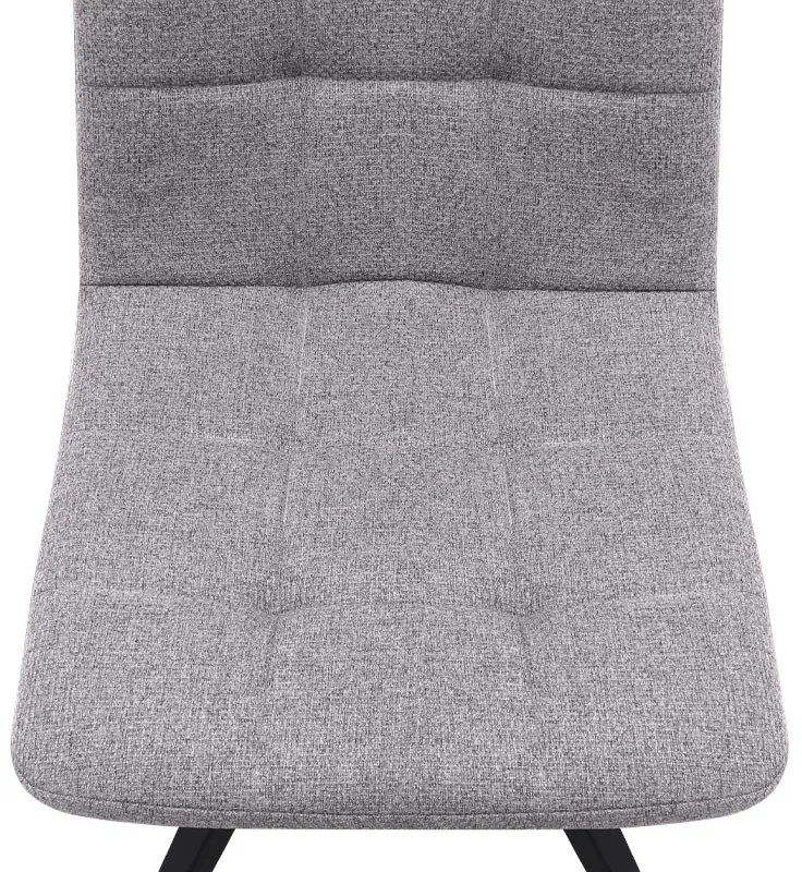 Καρέκλα τραπεζαρίας Bianca Megapap ανοιχτό μπεζ ύφασμα - μεταλλικό μαύρο πόδι 43x56x84εκ.