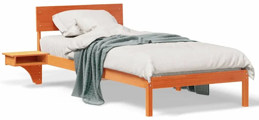 vidaXL Σκελετός Κρεβατιού με κεφαλάρι Κερωτό καφέ 100 x 200 cm