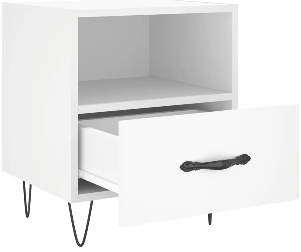 vidaXL Κομοδίνο Λευκό 40 x 35 x 47,5 εκ. από Επεξεργασμένο Ξύλο