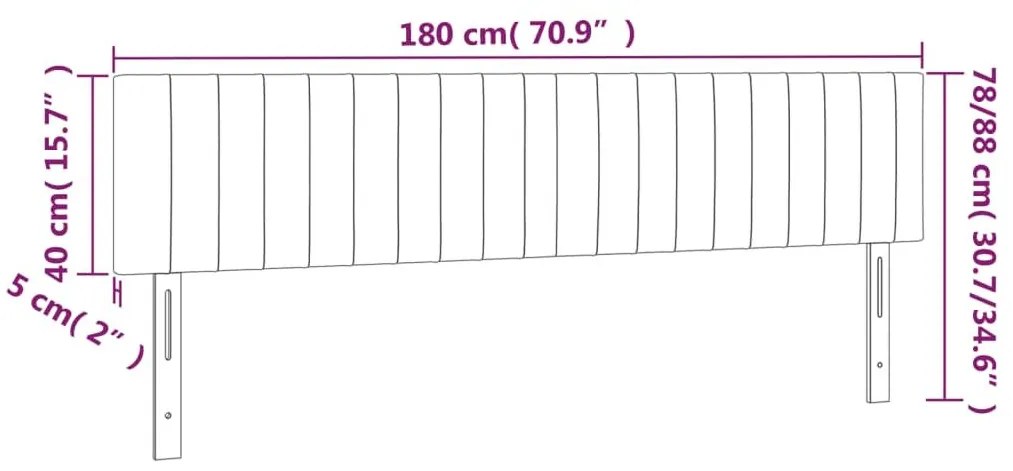 Κεφαλάρια Κρεβατιού 2 τεμ. Μαύρο 90x5x78/88 εκ. Υφασμάτινο - Μαύρο