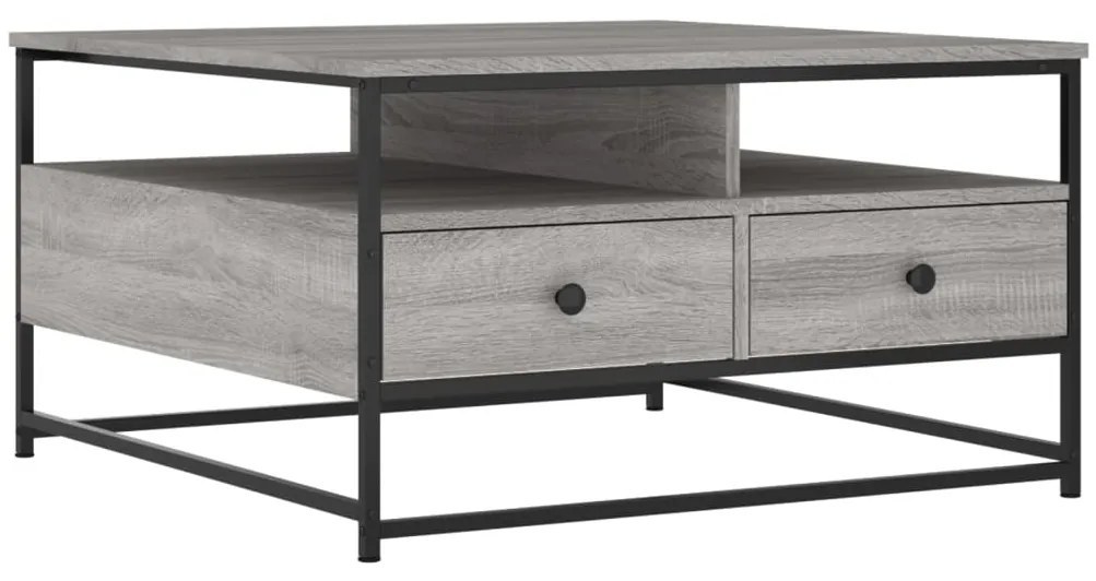 vidaXL Τραπεζάκι Σαλονιού Γκρι Sonoma 80 x 80 x 45 εκ. Επεξεργ. Ξύλο