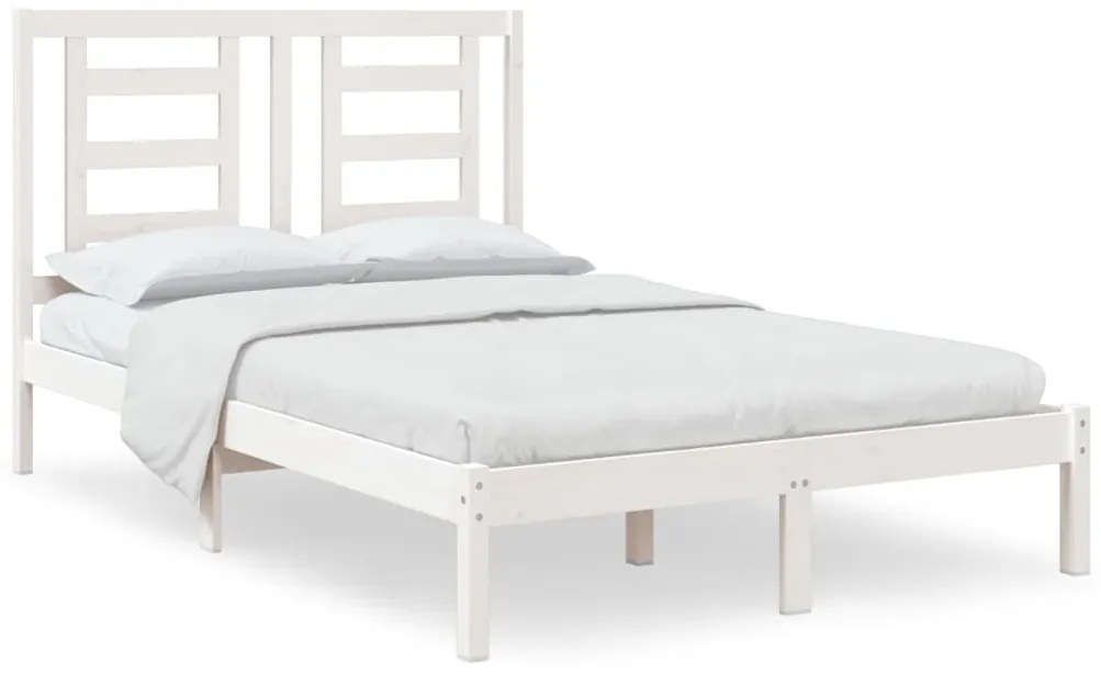 vidaXL Σκελετός Κρεβ. Χωρίς Στρώμα Λευκό 120x200 εκ Μασίφ Πεύκο
