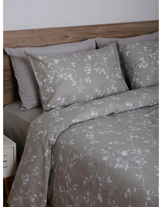 Παπλωματοθήκη Cotton Feelings 924 Grey Μονή (170x250)