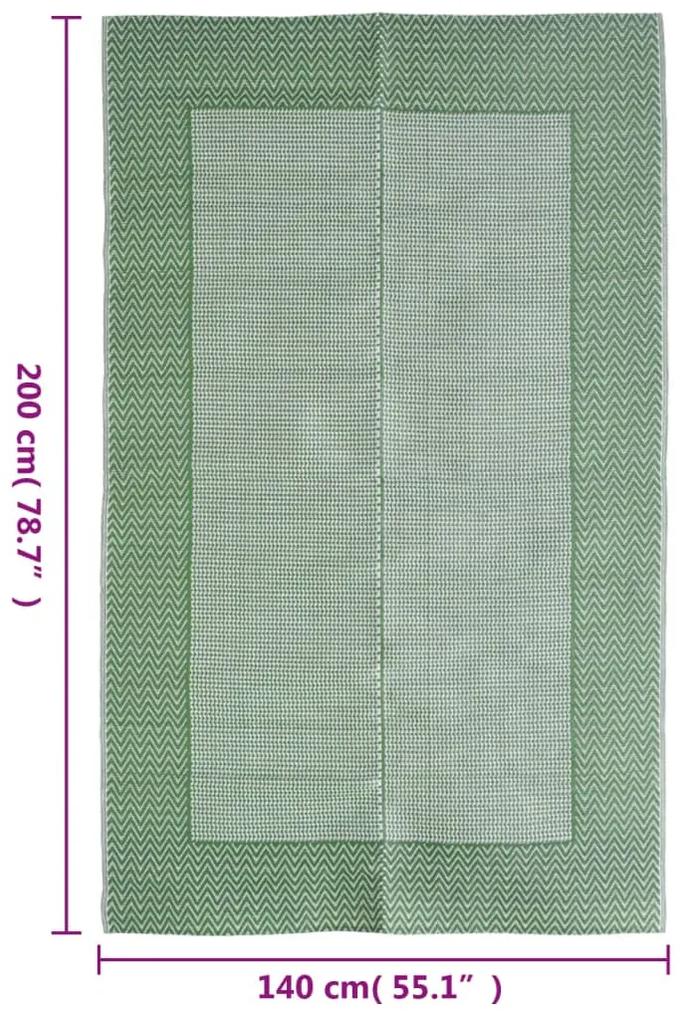 vidaXL Χαλί Εξωτερικού Χώρου Πράσινο 140 x 200 εκ. από Πολυπροπυλένιο