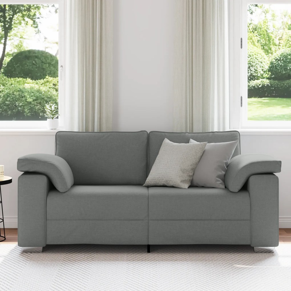 vidaXL Καναπέδες Loveseat Σκούρο Γκρι 140 εκ Υφάσματος