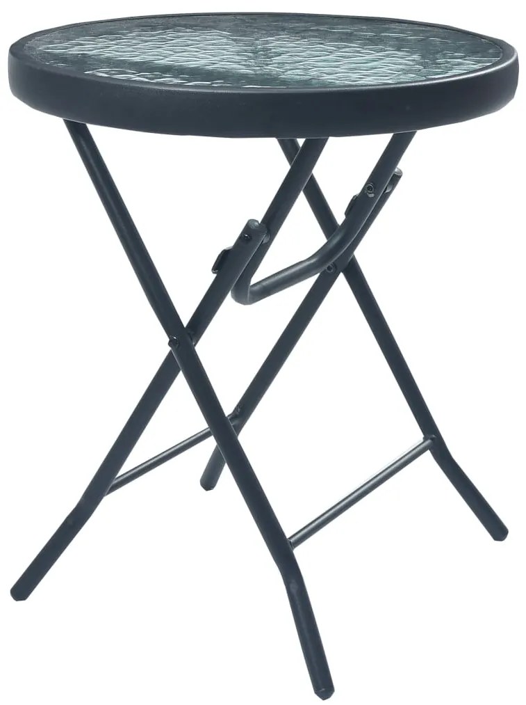 vidaXL Τραπέζι Bistro Μαύρο 40 x 46 εκ. Ατσάλι και Γυαλί