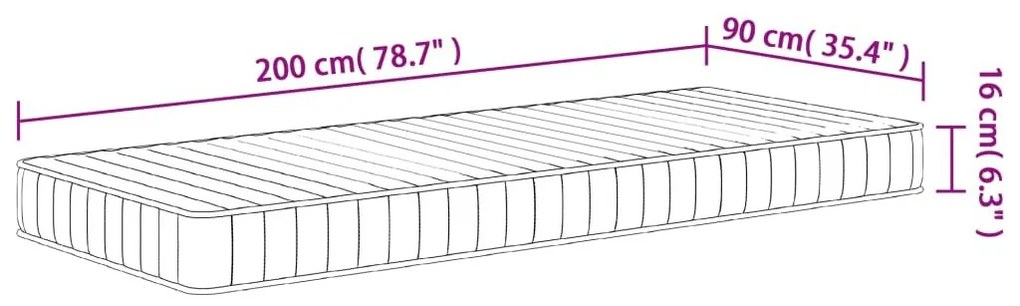 Στρώμα Αφρού Medium Soft 90x200 εκ. - Λευκό