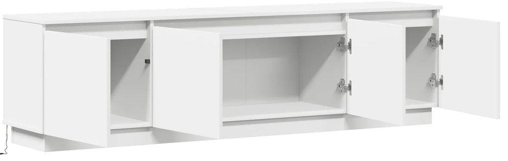 vidaXL Κονσόλα τηλεόρασης με LED Λευκή 180x38x49 εκ. Επεξεργασμένο ξύλο
