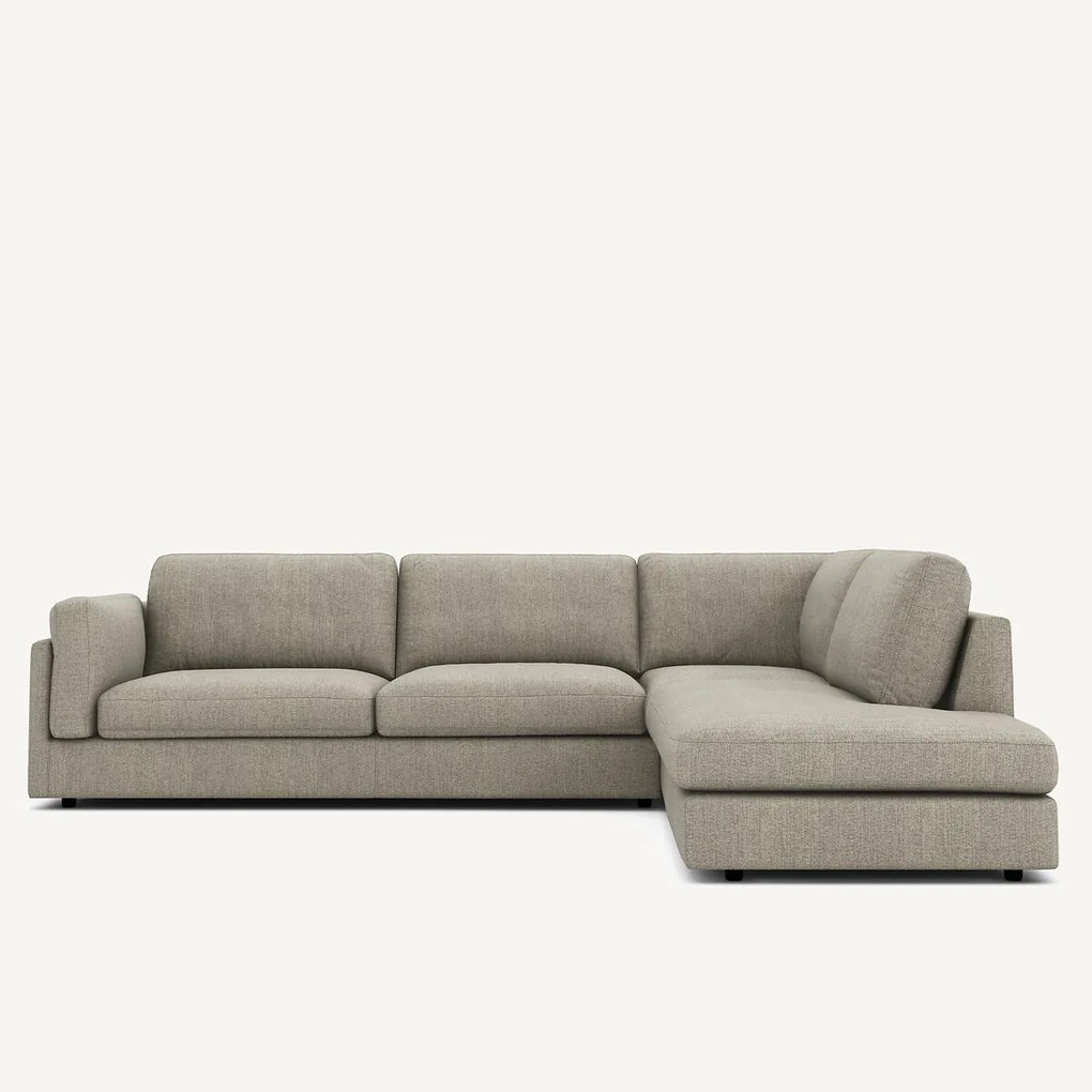 Γωνιακός καναπές με ανάκλιντρο σε υφή τουίντ, César