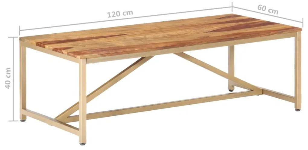 vidaXL Τραπεζάκι Σαλονιού 120 x 60 x 40 εκ. από Μασίφ Ξύλο