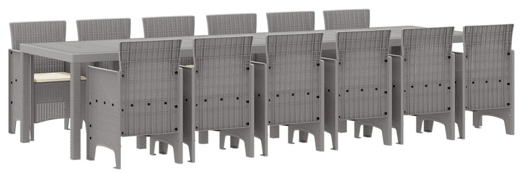 vidaXL Σετ Εξωτερικής Τραπεζαρίας 13 pcs Ανοιχτό γκρι Σετ 12 Ατόμων