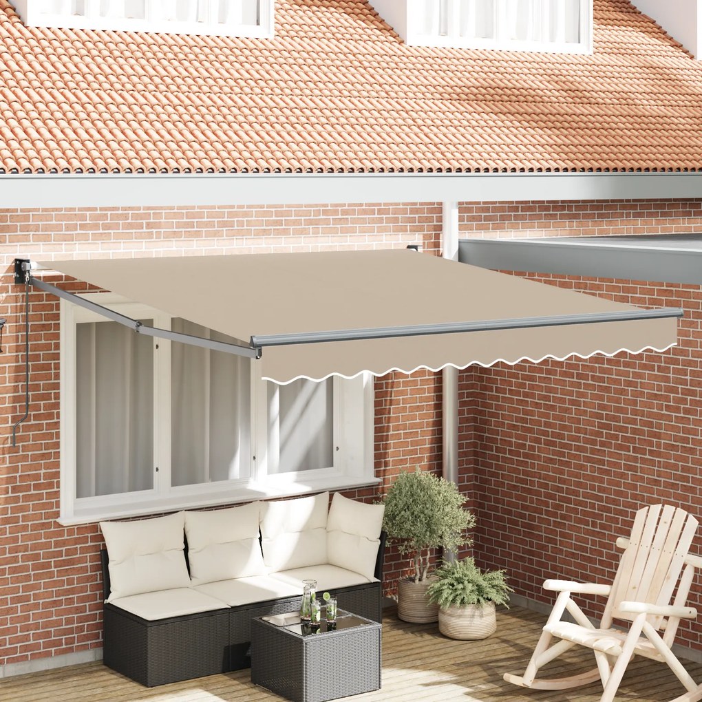 vidaXL Χειροκίνητη Τέντα Μπεζ 300x250 cm