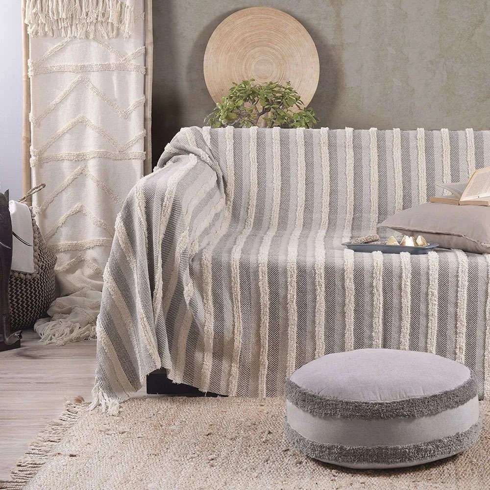 Ριχτάρι Sehrazat Brown-Grey Ρυθμός Three-Seater 180x280cm 100% Βαμβάκι