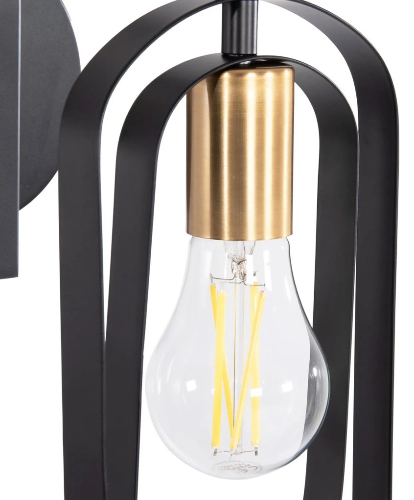 Απλίκα Τοίχου BIUT C7443.11 Μέταλλο Μαύρο - Χρυσό Ντούι 16x19x38Υ εκ. 16x19x38 εκ.